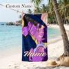 Rumi & Jinu Custom Name Printed Beach Towel Personalized Soft Towel For Swimming Beach Travel