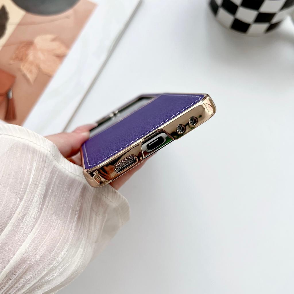 Подходит для чехла для мобильного телефона Samsung Zflip5, из овчины, складной экран ZFlip4, гальваническое покрытие, матовый ZFold4 ZFold5