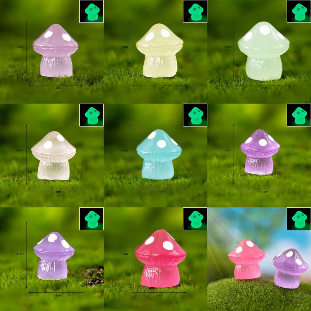 Adorable Resin Colorful Night Glowing Mushroom Fluorescent Craft Plant Decor