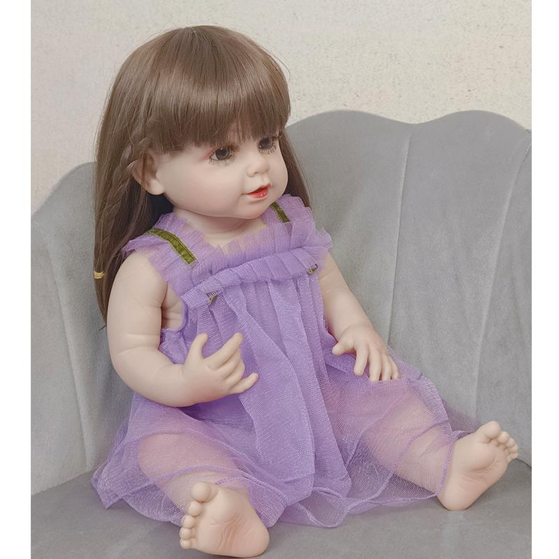 Fashion 55cm Simulation Baby Doll Silicone Reborn Doll Cute Lifelike Princess Girl Toys For Children Kids Gift