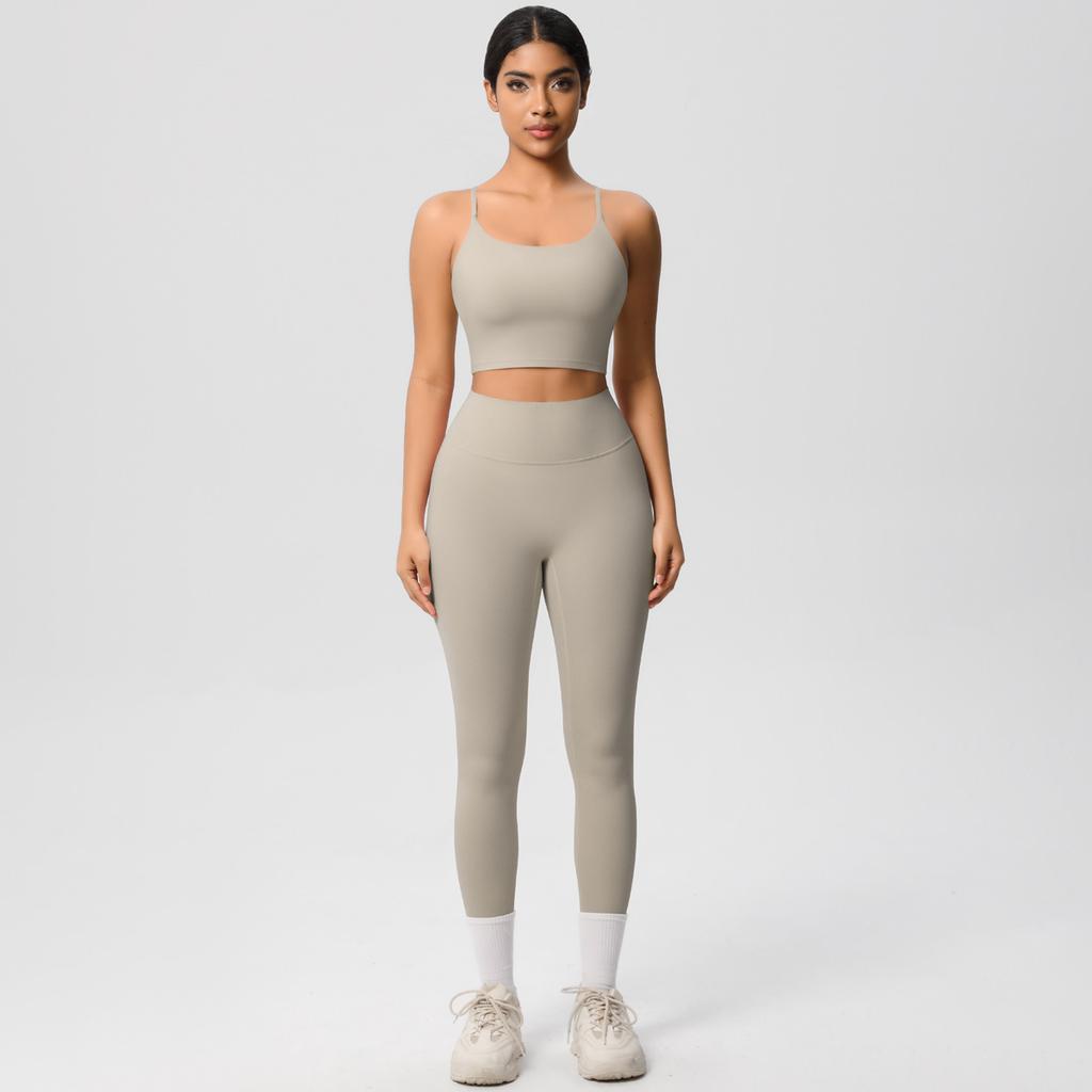 New Cloud Inspired Camisole Vest, Sports Bra, Yoga Suit Set, Quick Drying, Tight Fitting, Running, Leisure And Fitness Two-Piece Set For Women