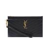 Ysl Cassandre Зернистая Золотой Логотип Кожаная Клатч Женский клатч Черный 636313-BOW01-1000