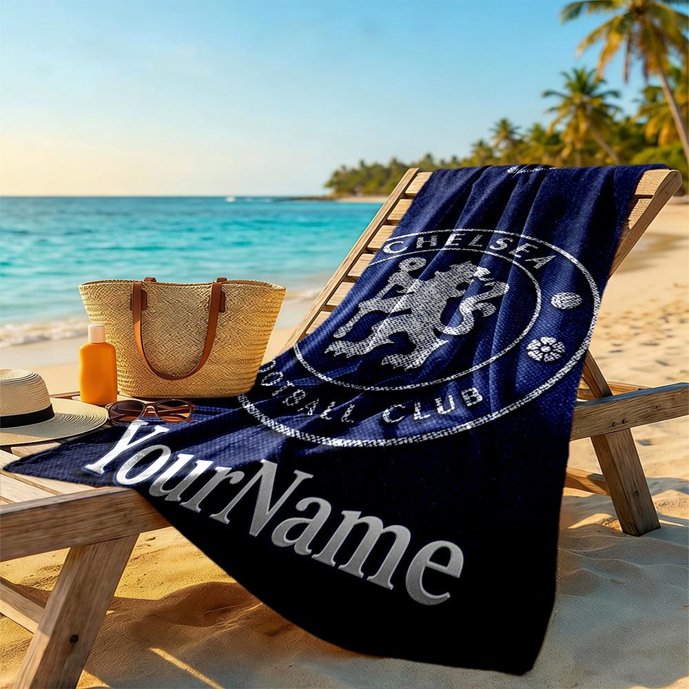 Chelsea Customizable Name Beach Towel Super Soft Microfiber Quickdry Fabric Perfect for Traveling Yoga Camping and Swimming