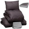 Fully Washable Futon Hollow Polyester Comes with a Neat Storage Smooth and Moist Peach Skin Finish Black 4-piece Set, Semi-double, Cotton,