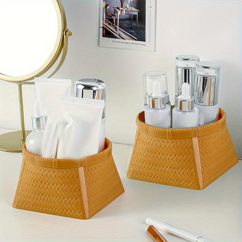 2 шт. Настольная корзина для хранения из искусственного ротанга Корзина для сухофруктов Корзина для хранения ключей в гостиной Корзина для хранения косметических ювелирных изделий в спальне