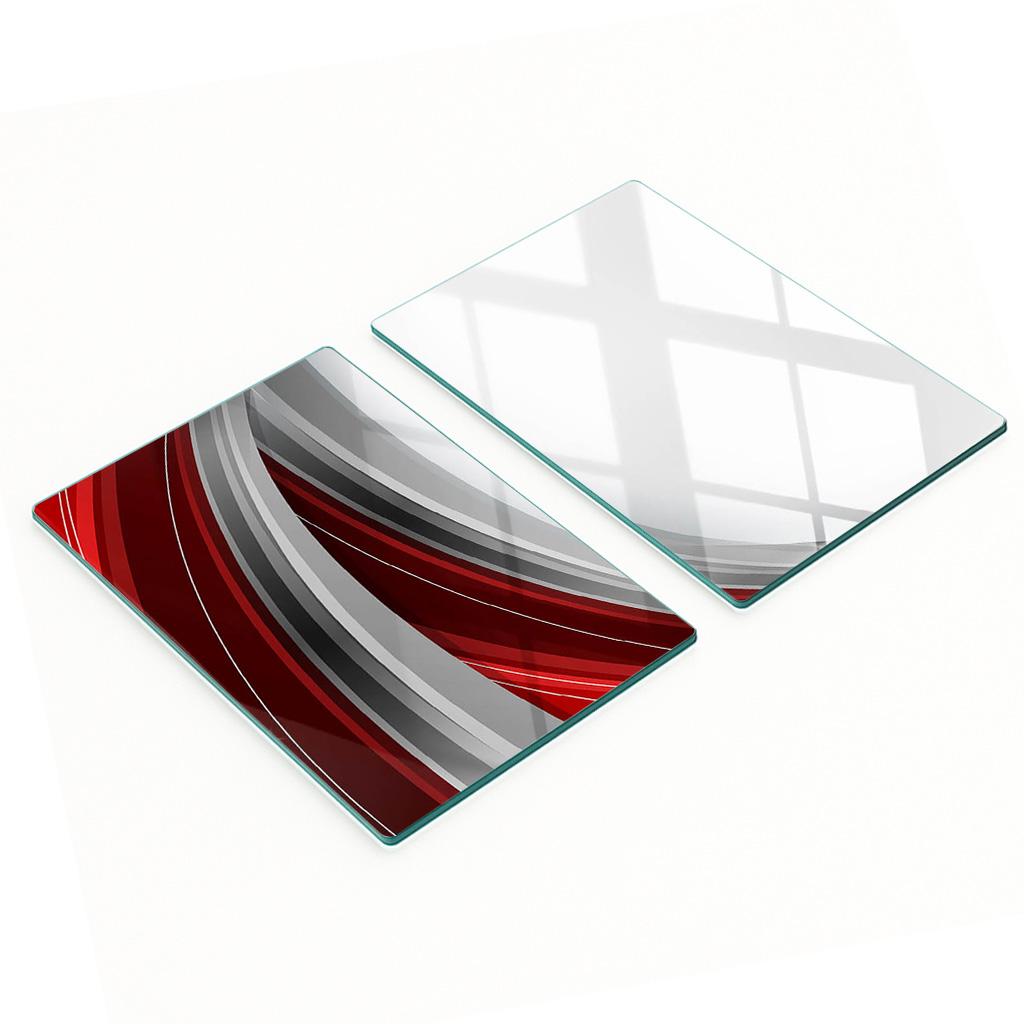 Decorative Glass Kitchen Chopping Boards with Graphic Wave Background 2x40x52 cm