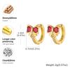 Vnox Gold Color Bow Zirconia Earrings For Women,Trendy Party Jewelry Colorful Crystal Ear Accessories Valentine's Day Gift