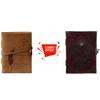 Combo Leather Diary Handmade Leather Diary Embossed with Star, Journey & Double Wolf Diary with Antique Lock. Size 5*7 Inch