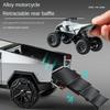 1/24 Tesla Cybertruck Пикап Прицеп Сплав Модель Автомобиля Литьевой Металл Игрушка Внедорожники Модель Грузовика Звук и Свет Подарки для Детей