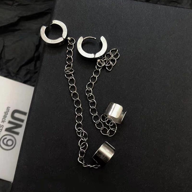 Хип-поп крутая цепочка, простая кисточка, простые цельные серьги-зажимы для ушей, висячие серьги для женщин, ювелирные изделия, подарки для вечеринки