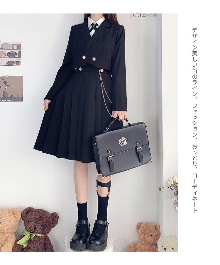 Японский комплект школьной формы JK: Аутентичная длинная юбка, защищающая грудь, для молодых леди от Ху Му Тао