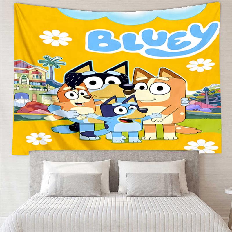 Bluey Tapestry for Bedroom Aesthetic Classroom Tapestries Wall Hanging for Living Room Dorm Office,Ideal Creative Gift
