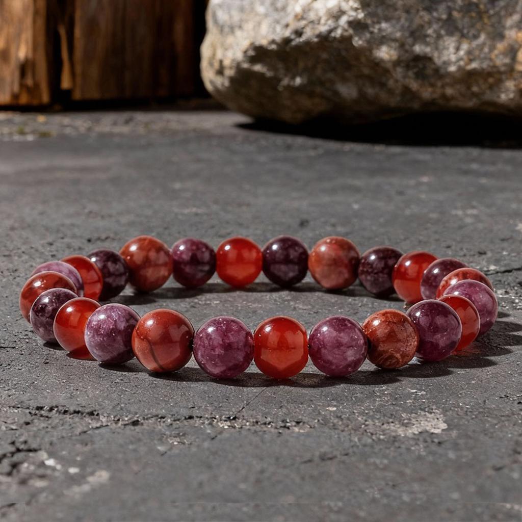 Personalized fashion jewelry bracelet, natural stone, popular beaded bracelet in Europe and America, red garnet bracelet, female.