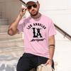 2026 New Model Unisexs Summer 100 Cotton Fashionable Casual Loose Large Size Los Angeles Letter Printed Round Neck Short Sleeve T