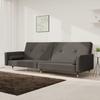 2 Seater Sofa Bed with 2 Pillows Dark Gray Velvet