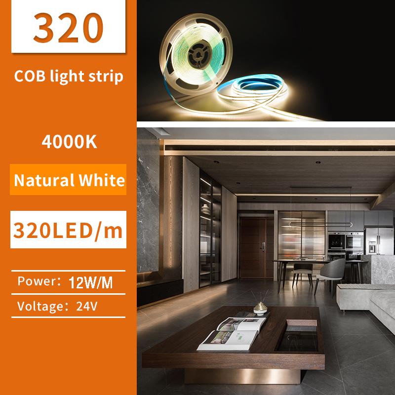 5 м/10 м/лот FCOB светодиодная лента высокой плотности гибкая COB DC24V RA90 синяя красная зеленая розовая 3000K 4000K 6000K светодиодная лента для украшения