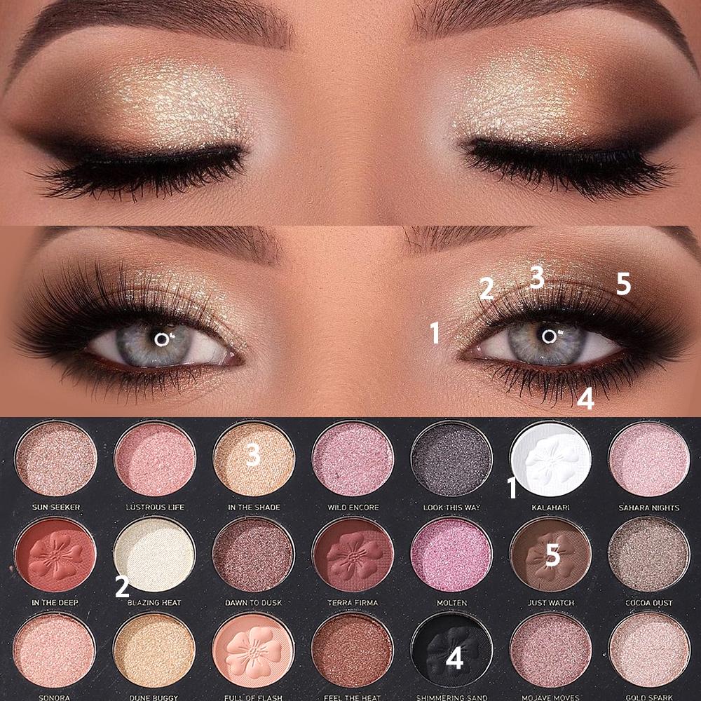 JULYSTAR Палетка теней для век из 35 цветов - Матовые, с шиммером, глиттерные, нюдовые, теплые землистые оттенки, Высокопигментированная, водостойкая, с тиснением в виде цветов