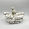 1pc Decorative Stone Effect Hand Shaped Bird Bath Feeder Garden Decorations Outdoor Gifts Hand Held Bird Feeder Ornament