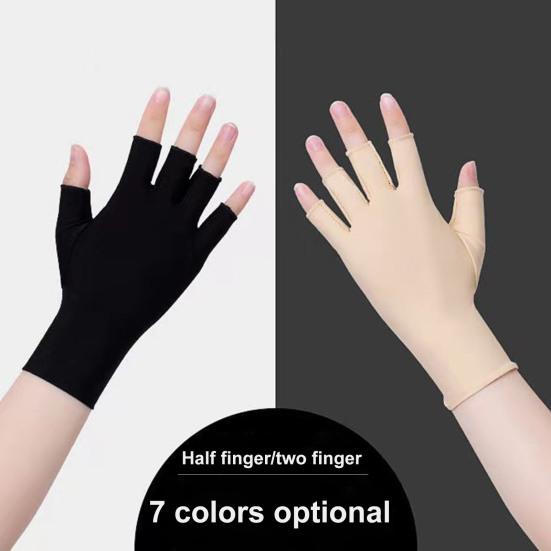 Half Fingers Gloves Super Soft Breathable Stretchy Friendly To Skin Ultra-Thin Block UV Spandex Summer Sunscreen Semi-Finger Riding Gloves