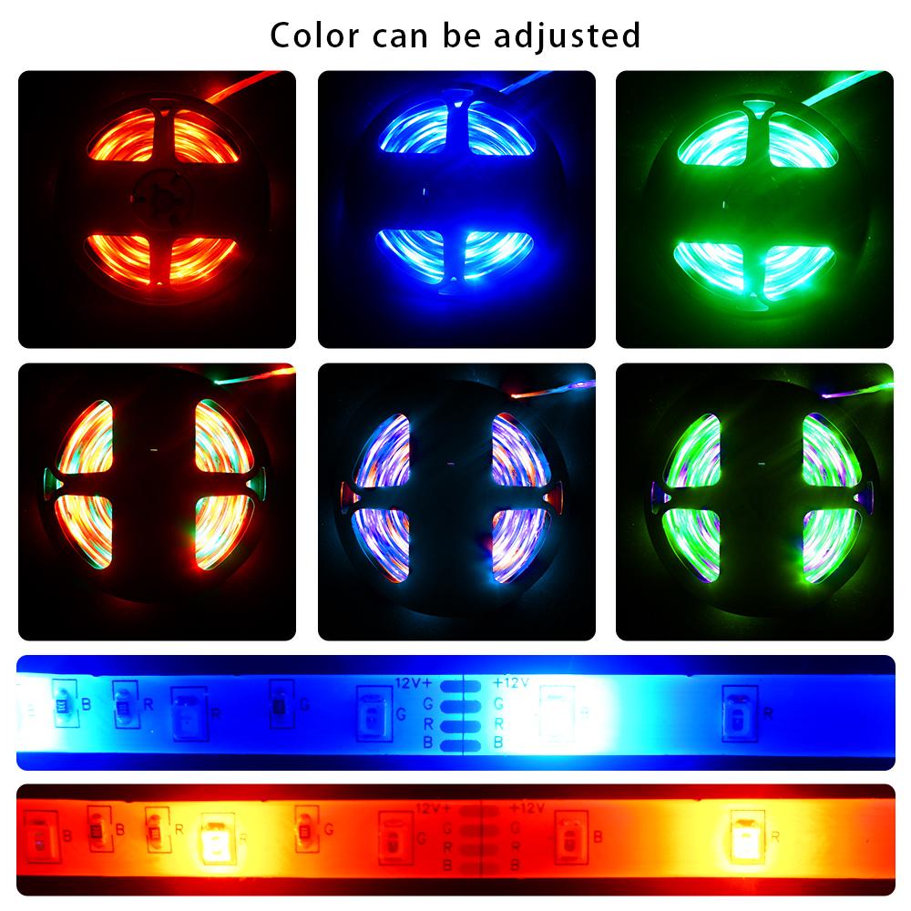 RGB Светодиодная лента с изменением цвета, Комплект, Водонепроницаемые гибкие световые ленты с пультом дистанционного управления для декора помещений