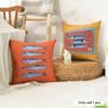 Sardines Art Cushion Cover Natural Linen Organic Fabric DoubleSided Printing Couch Pillow Covers Home Decor