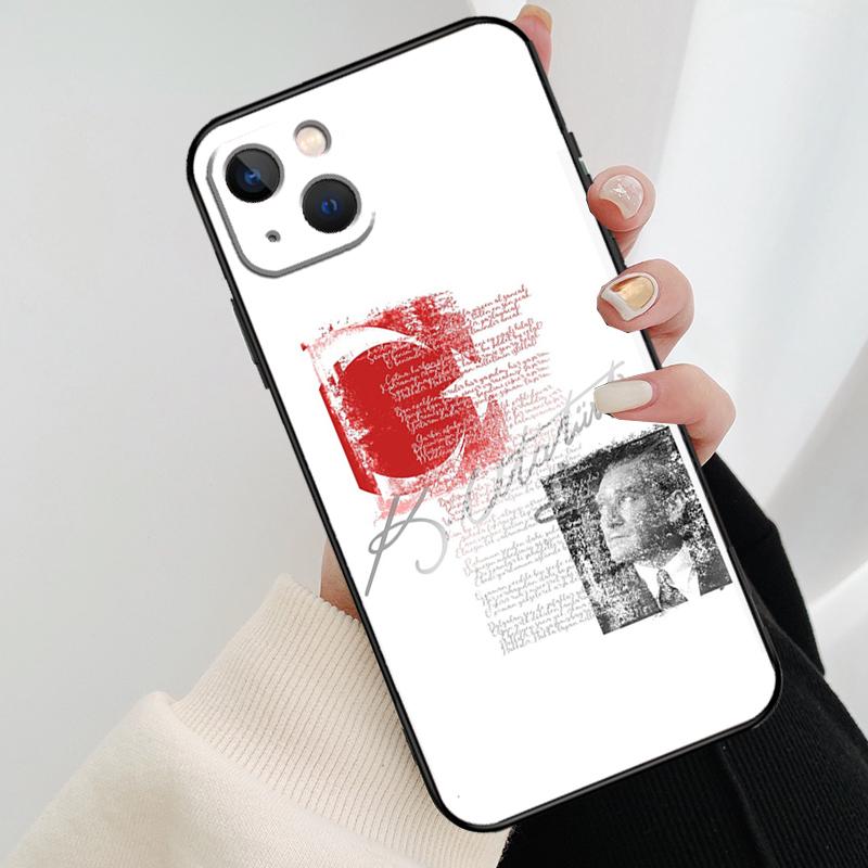 Turkey Mustafa Kemal Ataturk Phone Case For iPhone 13 14 15 16 Pro Max 11 12 XS XR X Plus Shockproof Bumper Soft Cover