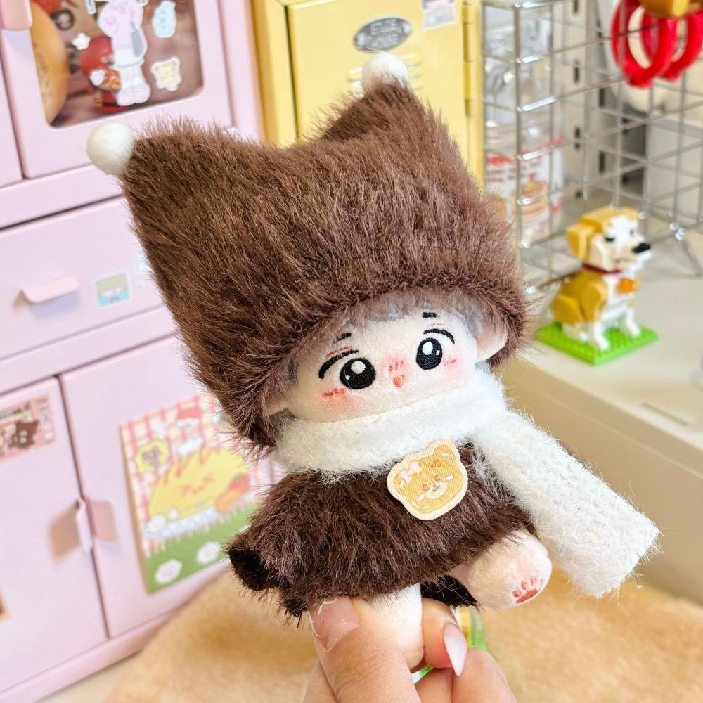 Шляпа Одежда для куклы Наряд Футболка Набор для переодевания куклы Одежда для хлопковой куклы 10 см Детский подарок