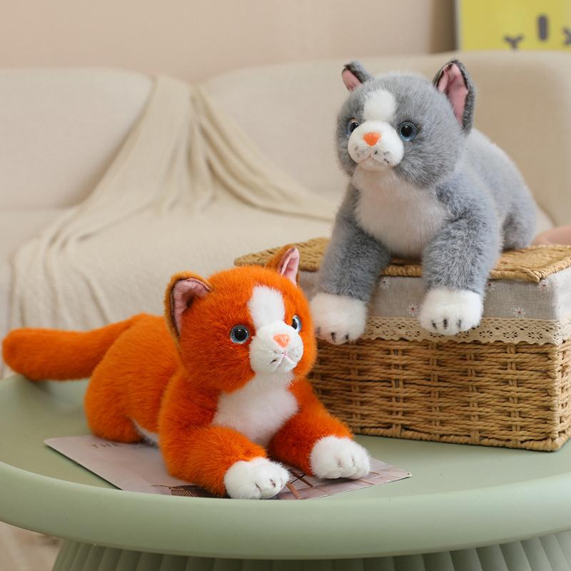 40cm Stuffed Animal Persian Cat in White Gray Black Orange or Light Gray White for Cat Lovers and Thoughtful Present Decor Feature