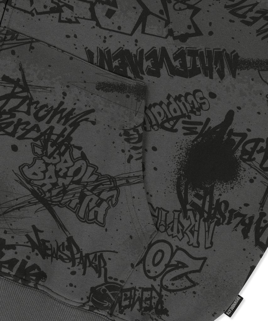 Худи на молнии Brownbreath Graffiti - Угольный