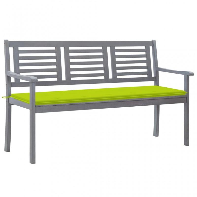 Day and Night - Day and Night 3-seater Garden Bench In Gray Eucalyptus Wood and 150 Cm Cushion