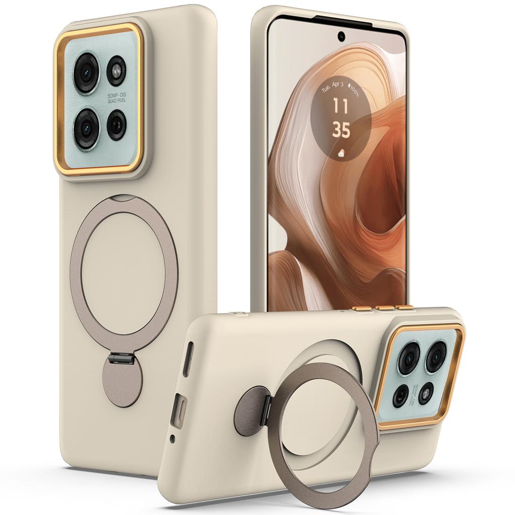 For Motorola Moto G75 5G Magnetic Case Rotating Ring Kickstand TPU + PC Back Cover