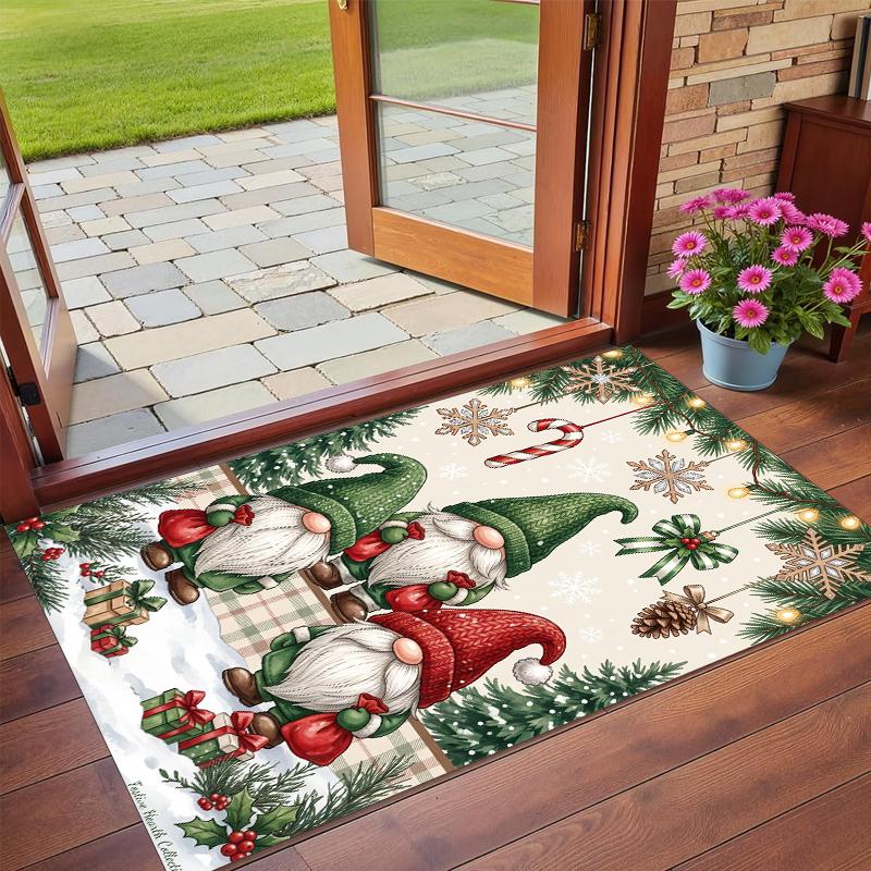 Christmas Printed Square Area Rug Soft Non Slip Floor Carpet For Bedroom Holiday Gift