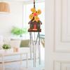 Wooden Wind Chime Wooden House Wind Chime Wooden Multi-tube Bell Seven-color Windmill Small House Door Decoration Home Wooden Gift