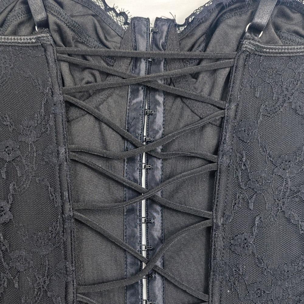 Sleeveless Lace Corset Hollow Suspender Vest Spicy Girl Style Lace Camisole  Ladies