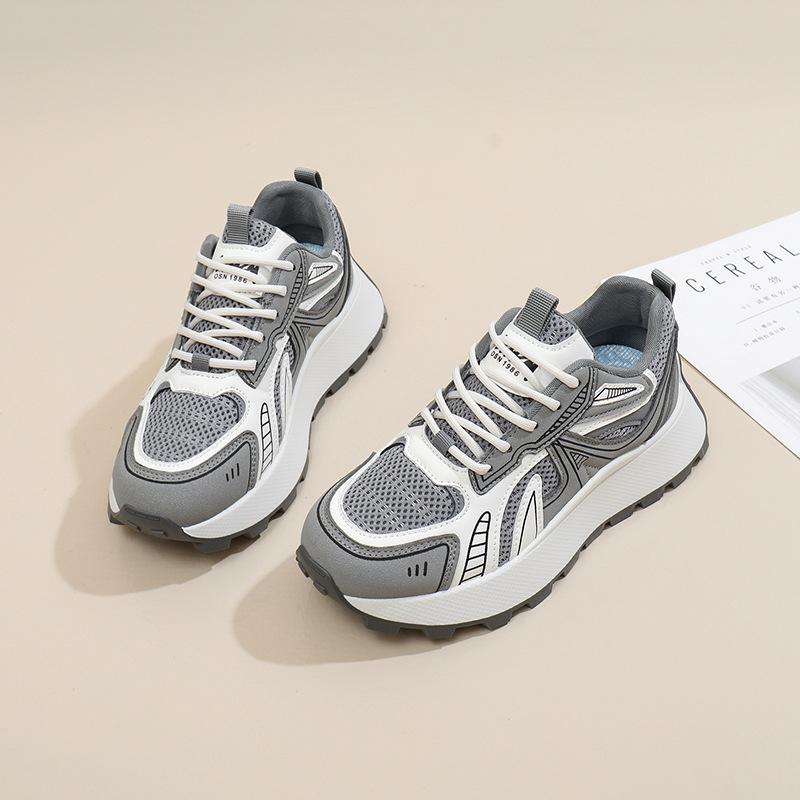 Ins Korean Version of the New Dad Shoes for Women 2025 Spring Student Running Sports Thick-soled Heightening Casual Shoes AM1090