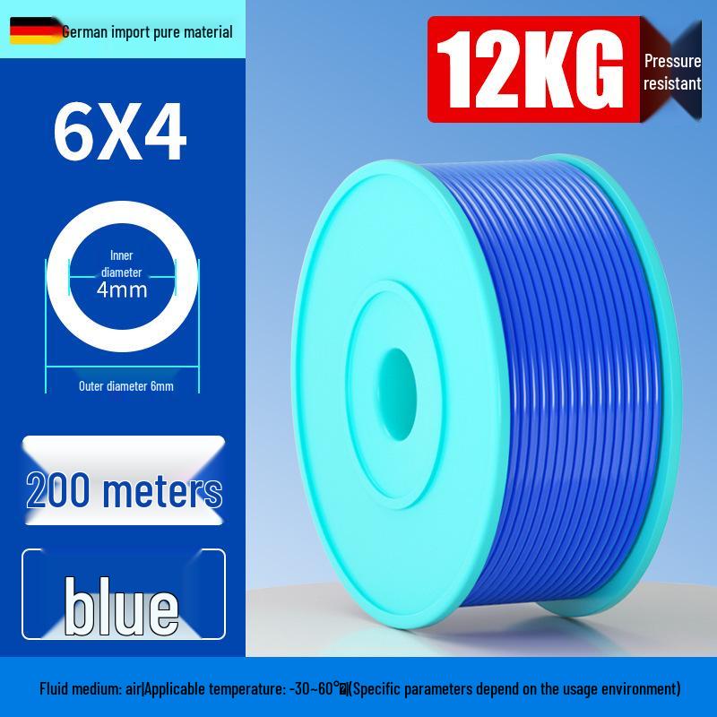 High-Pressure PU 8mm Pneumatic Air Compressor Hose, Transparent, Available in 10/6.5mm and 4/6/12/14/16mm Sizes