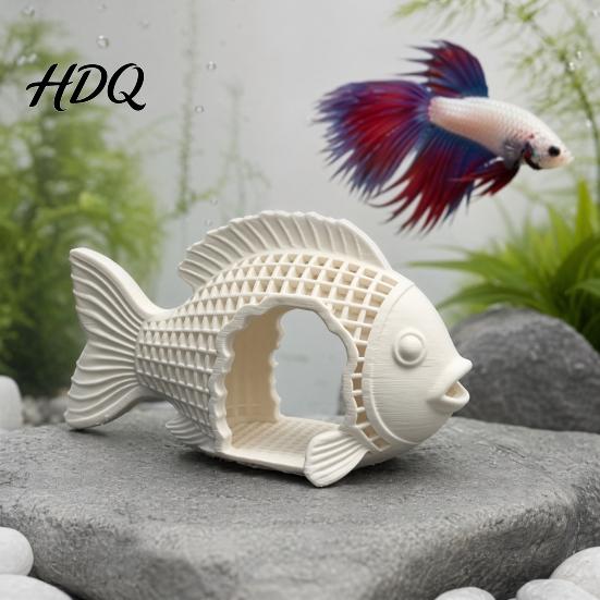 Безопасная для аквариума пещера, 3D-печать, полая форма рыбы, укрытие, декор для нерестовика, убежище, пещера, украшение для петушков, креветок, декорация для ландшафта, улиток