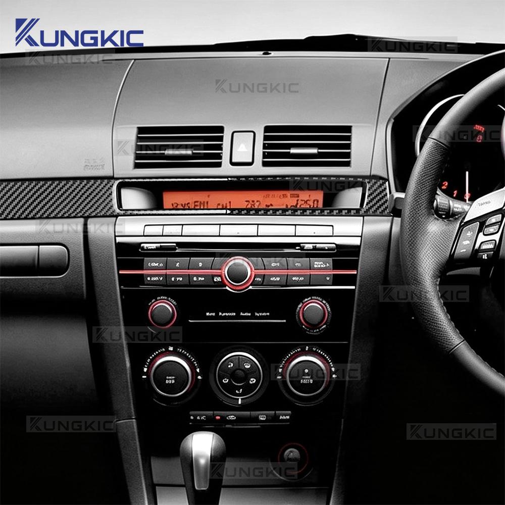 Real Soft Carbon Fiber Sticker For Mazda 3 BK 2004 2005 2006 2007 2008 2009 LHD RHD Car Center Console Trim Interior Accessories