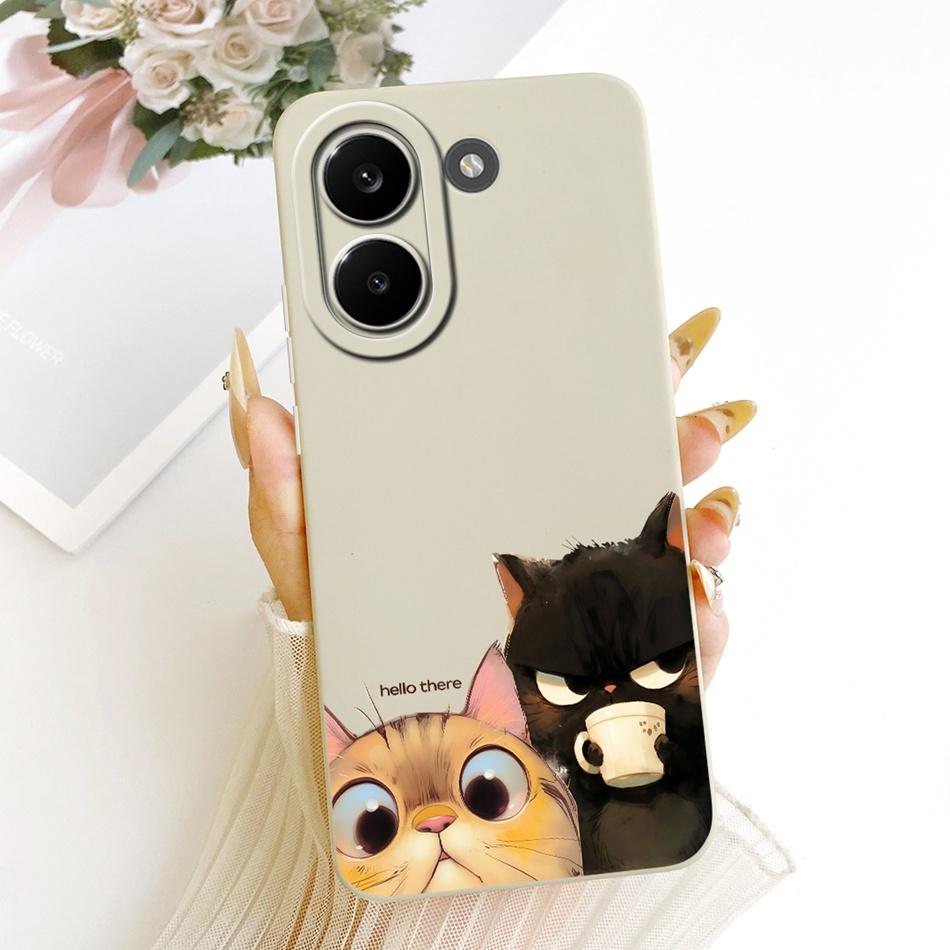Для Xiaomi Poco X8 Pro / X8 Pro Max Милый Кот Цветок Мультяшный Чехол для Телефона Для Poco X8Pro X 8 Pro Max 5G Мягкий Силиконовый Чехол Защитные Бортики