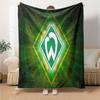 Green Bremen Pattern Flannel Blanket, Soft Polyester, Modern Design, All-Season for Camping, Travel, Gifts for holidays or birthdays