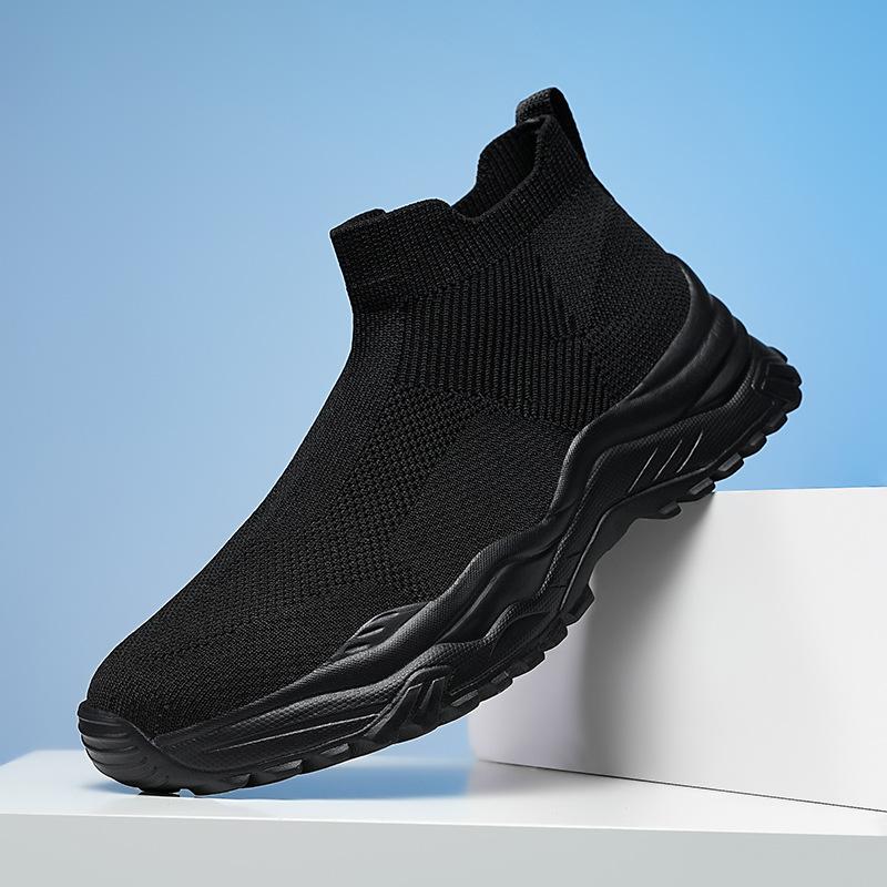 Summer 20252025 Large Size Mesh Shoes Breathable Fly-woven Socks Shoes One Pedal Lazy Shoes