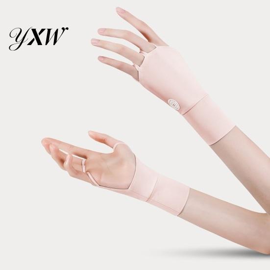 Golf Sun Resistant Gloves 1 Pair Summer Protection Breathable Men Women Outdoor Sports UV Fingerless Cooling Ice Silk Hand Sunshade Cover