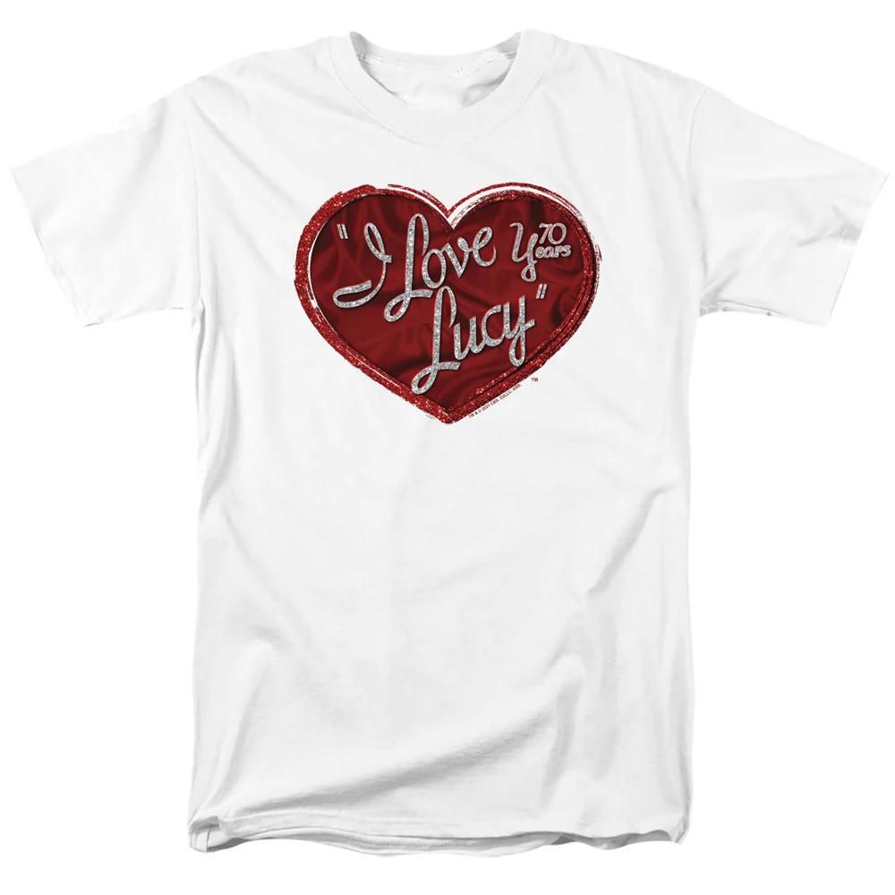 I Love Lucy Red Glitter 75 Mens T Shirt White Officially Licensed