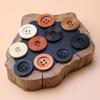 Four-Eye Wooden Buttons Men'S And Women'S Clothes Coat Trench Coat Button Accessories Round Versatile Children'S Shirt Sweater Buttons
