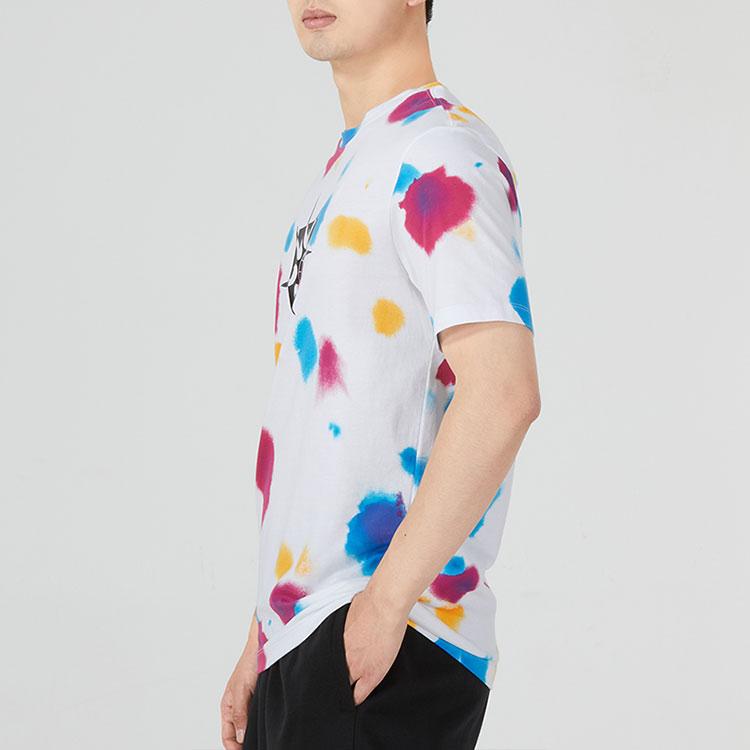 Nike Повседневная футболка с коротким рукавом и геометрическим узором Tie-Dye, мужские топы, белые DQ1068-100