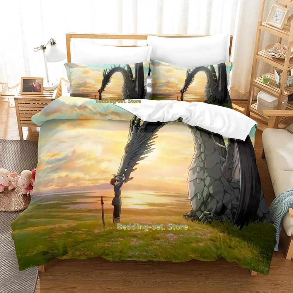 Комплект постельного белья Tales From Earthsea Single Twin Full Queen King Size Bed Set Adult Kids Bedroom Duvetcover Sets Anime Bed Sheet Set