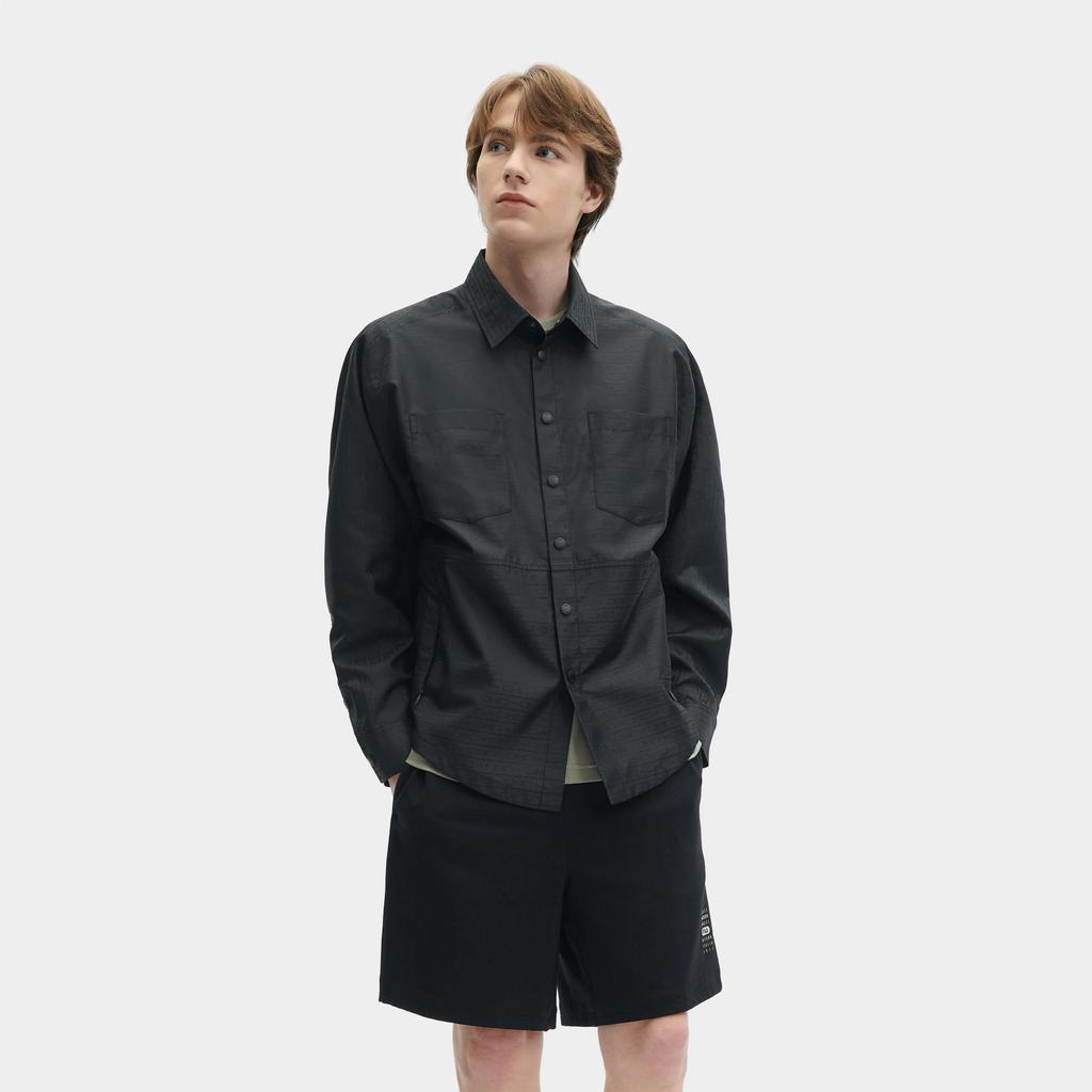 FILA Shirts Men's Black Pointed Collar Moderate Other (Unisex) Shirts F11M425401FBK