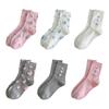 Female Autumn Sweet Love Wave Dot Lovely Collision Color College Style Boneless Tube Socks