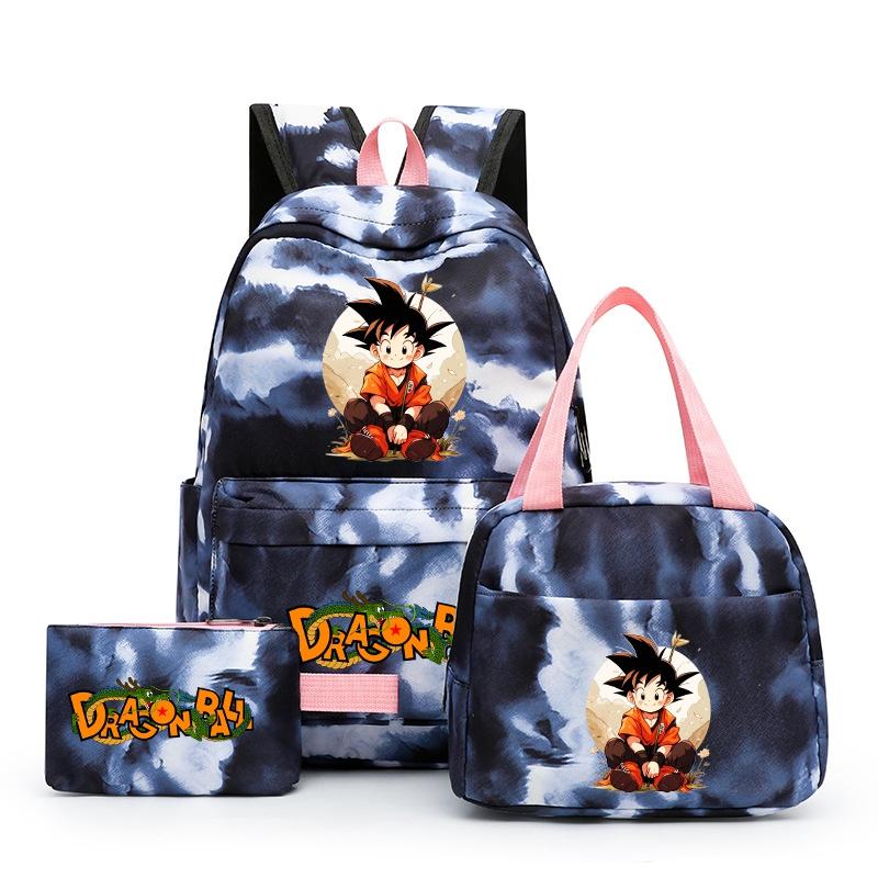 3Pcs/set Anime Dragon Ball Backpack for Girls Boys Back To Schoolbag with Lunch Bag Student Bookbag Men Women Travel Bag Mochila