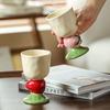 Керамическая кружка 150 мл Креативная десертная пиала для мороженого на высокой ножке Клубничная керамическая кофейная чашка Изысканная чашка для послеобеденного чая и цветочного чая